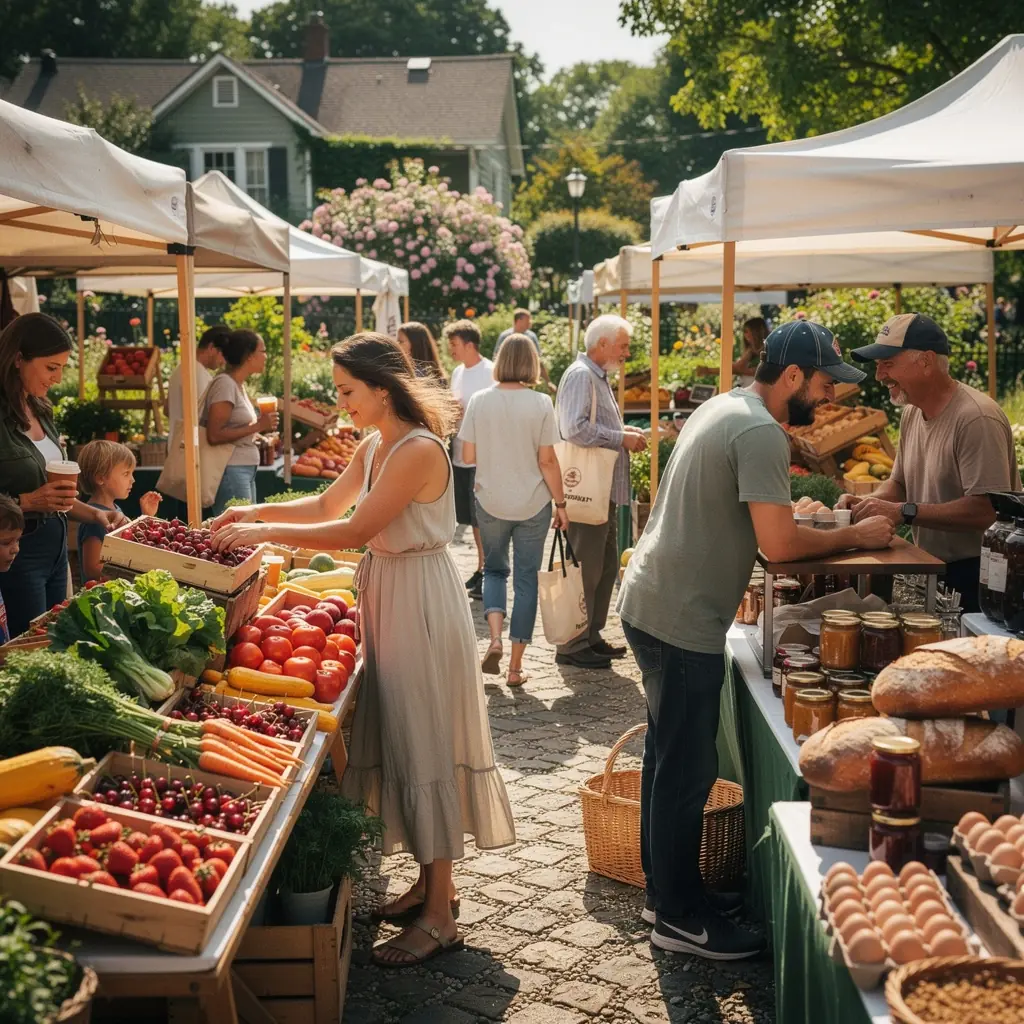 Современный дом с красивым садом и ухоженной лужайкой.